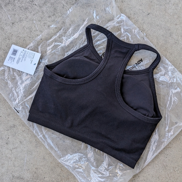 Jockey Essentials Black Racerback Seamfree Jersey Ribbed Sports Bra NWT - Picture 3 of 10